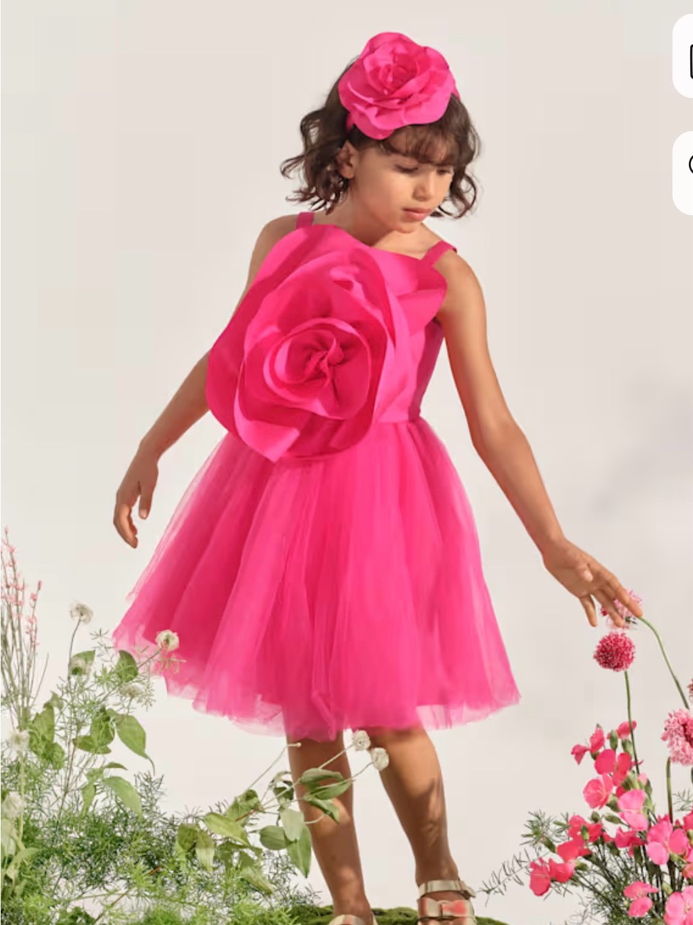 Marchesa Mini + Gymboree Oversized Rosette Fit And Flare Dress sizs 8